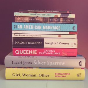 Pile of books written by black authors