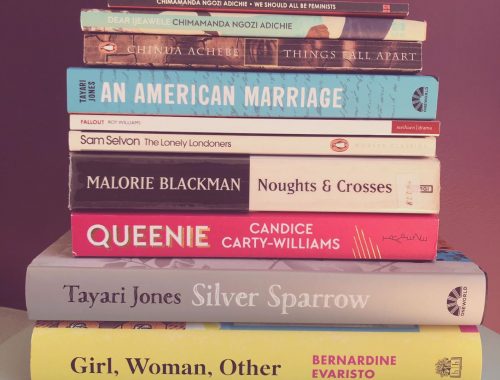 Pile of books written by black authors